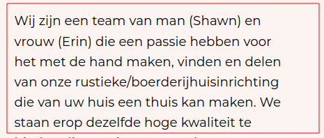 Vind zoń tekst eens op een Nederlandse webshop