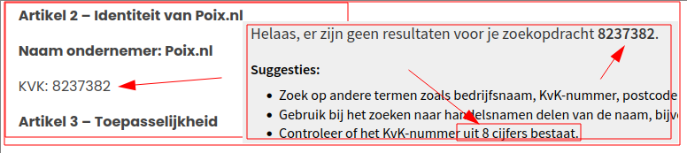 KvK nummer is fout / fake?