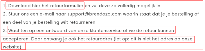 Link formulier ontbreek en adres webshop ook onbekend!