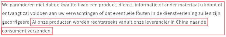 De herkomst van deze dropshipping.