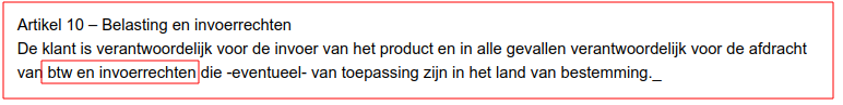 Producten van buiten de EU!