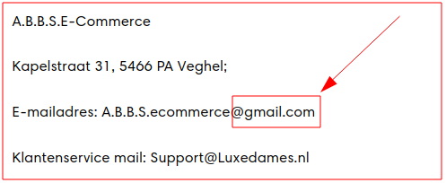 OPPASSEN! Bedrijf met een Gmail adres! (MIJDEN!)