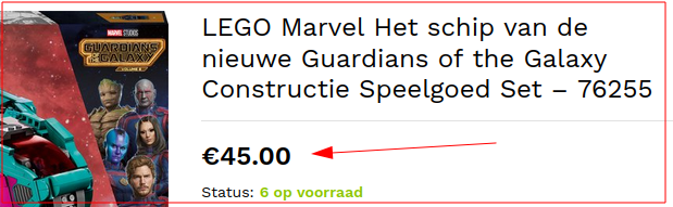 Een aangeboden Lego set.