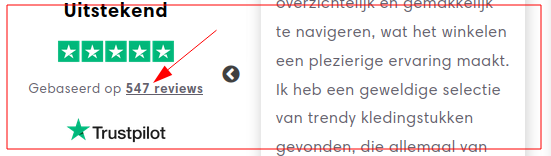 En ook de FAKE 547 x 5-ster claim ontbreekt niet.