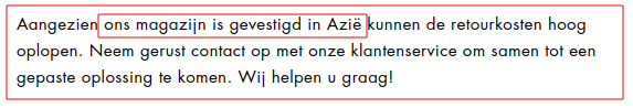 Vrijwel de enige verwijzing naar Azie die wij vonden!