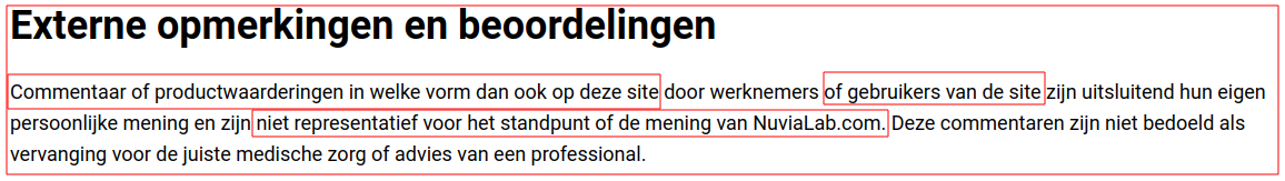 Zie u reviews bij producten? Bedrijf niet verantwoordelijk!