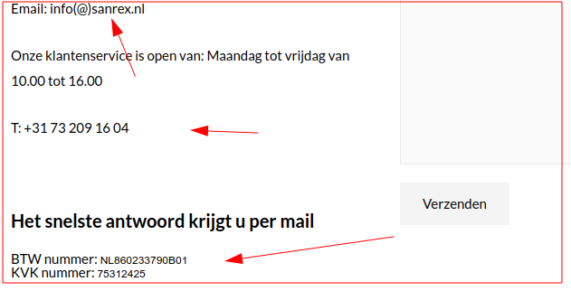 Op de "contact" pagina gevonden.