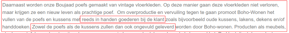 "Reeds in handen goederen bij de klant"?