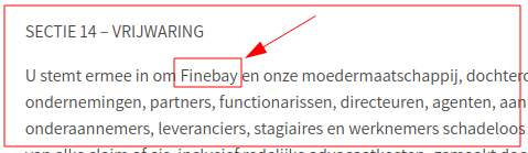 Veel punten gaan over een andere webshop (finebay.nl?)