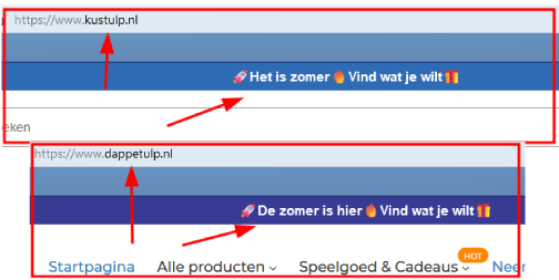 Vrijwel identieke webshop!