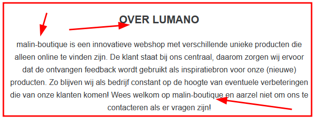 Verwijzingen naar andere malafide webshops!