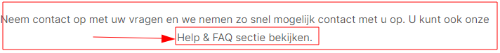 Wordt verwezen naar help&Faq