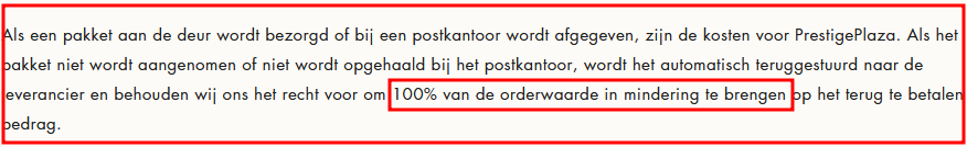 Dus eigenlijk, niet geleverd is weg geld!