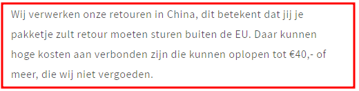 Retourneren naar China!