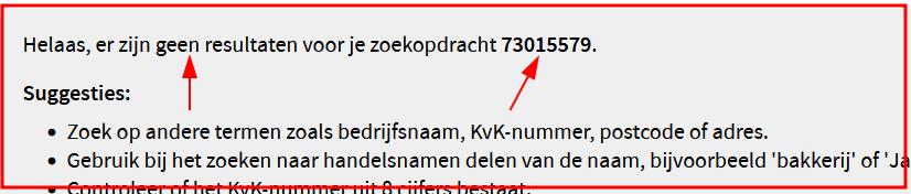 KvK nummer bestaat niet / FAKE