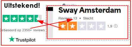 Links de misleiding - rechts de waarheid!