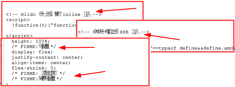 Chinese teksten in pagina broncode.