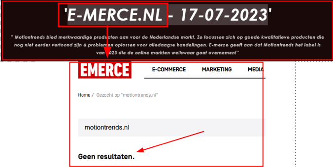 e-merce.nl bestaat niet! emerce.nl wel maar daar niet gevonden!