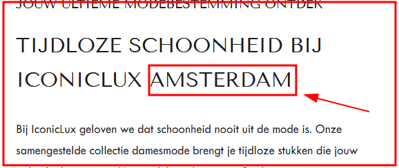 Misleiding! NIET in Amsterdam!