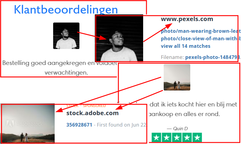 FAKE Reviews met stock afbeeldingen!