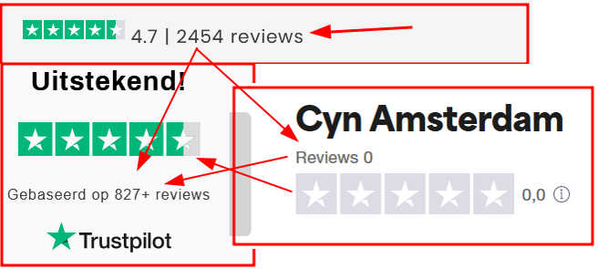 Misleiding: FAKE Trustpilot claims!