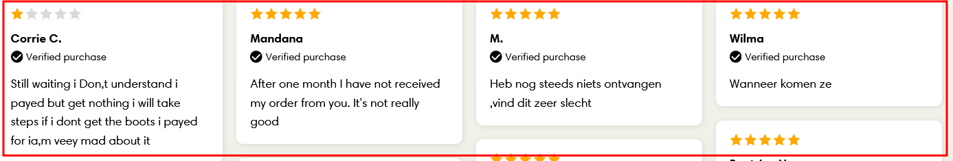 Getoonde reviews bij producten