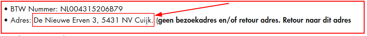 Ziet u dit adres? Dan is het een dropshipping webshop!