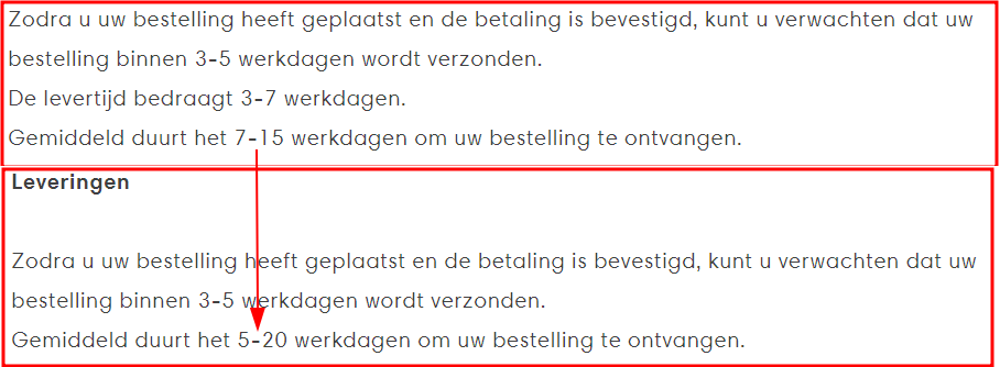 Ergens zal er (NIET) geleverd worden?