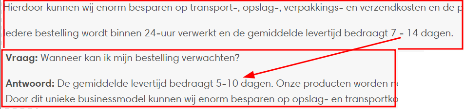 Tegenspraak voorwaarden en FAQ