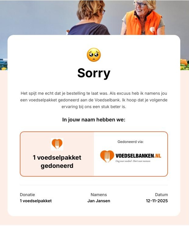 Maak excuses met een donatie